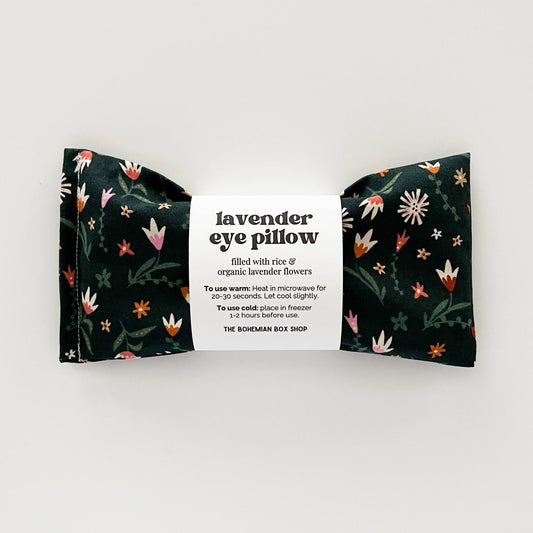 Lavender Eye Pillow - Dark Green Floral