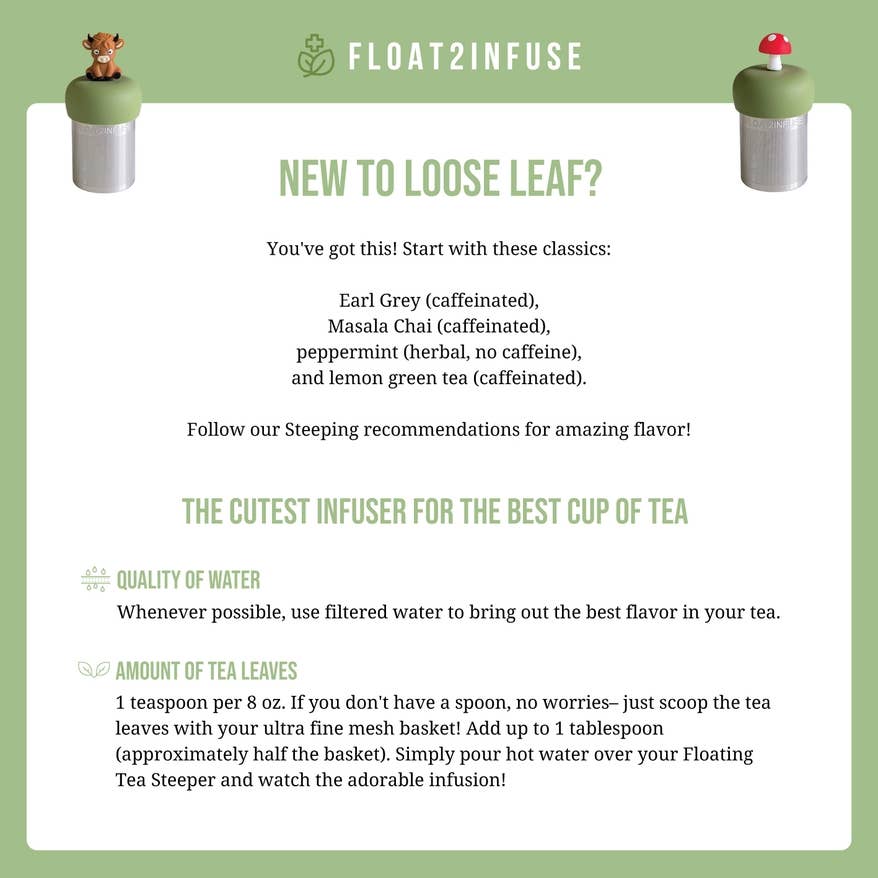 Sloth | Floating Tea Steeper | Green Base | Grey