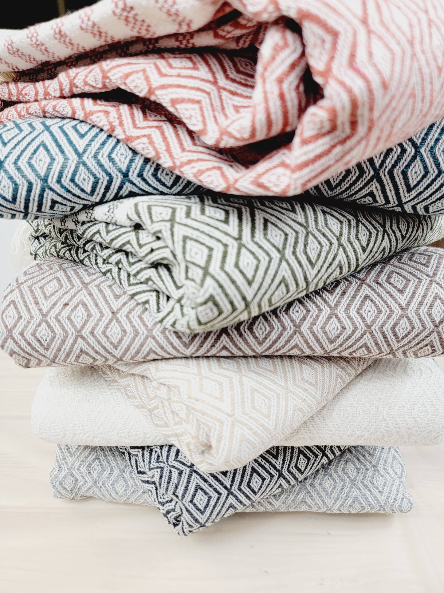 Throw Blanket - Cotton -Hand woven