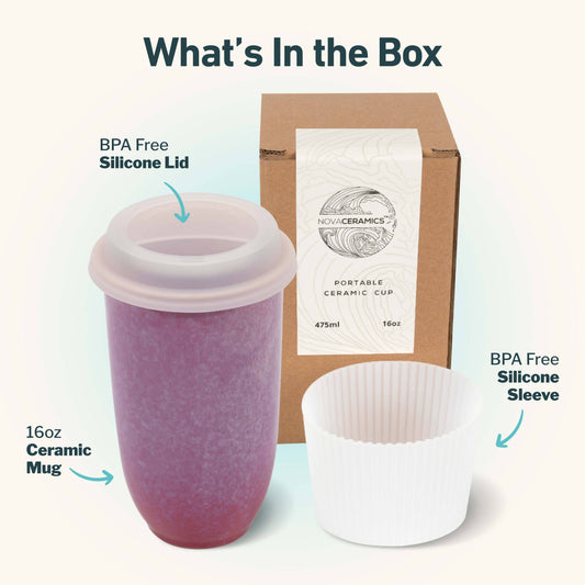 Astral Bloom Ceramic Travel Mug – 16oz Reusable Cup