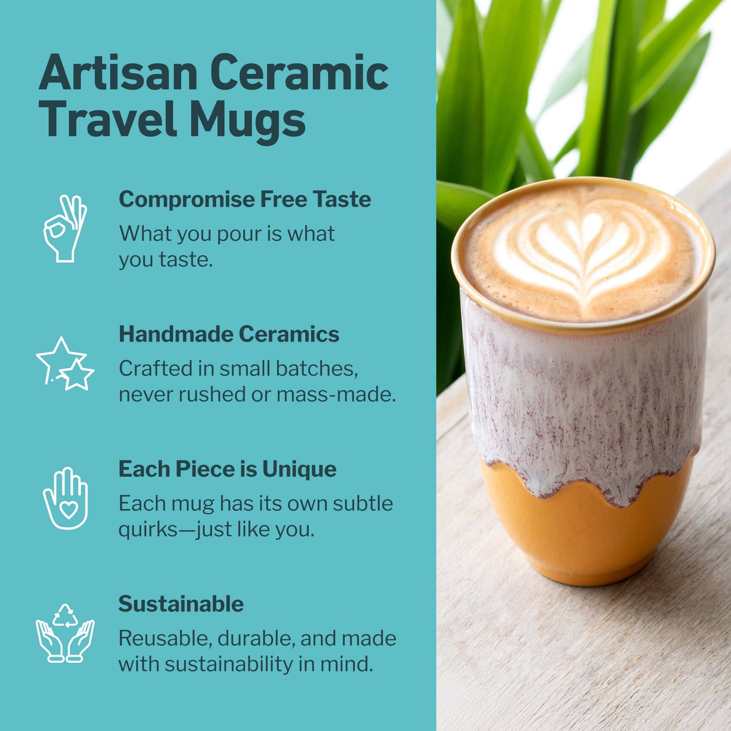 Grapefruit 12oz Ceramic Travel Mug – Reusable & Stylish