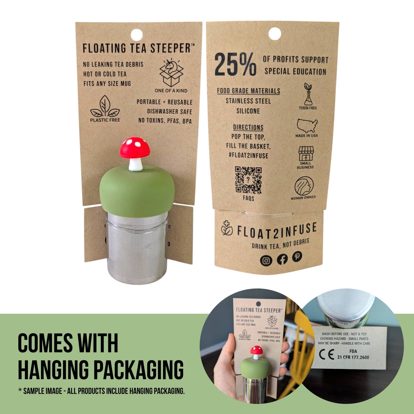 Sloth | Floating Tea Steeper | Green Base | Grey