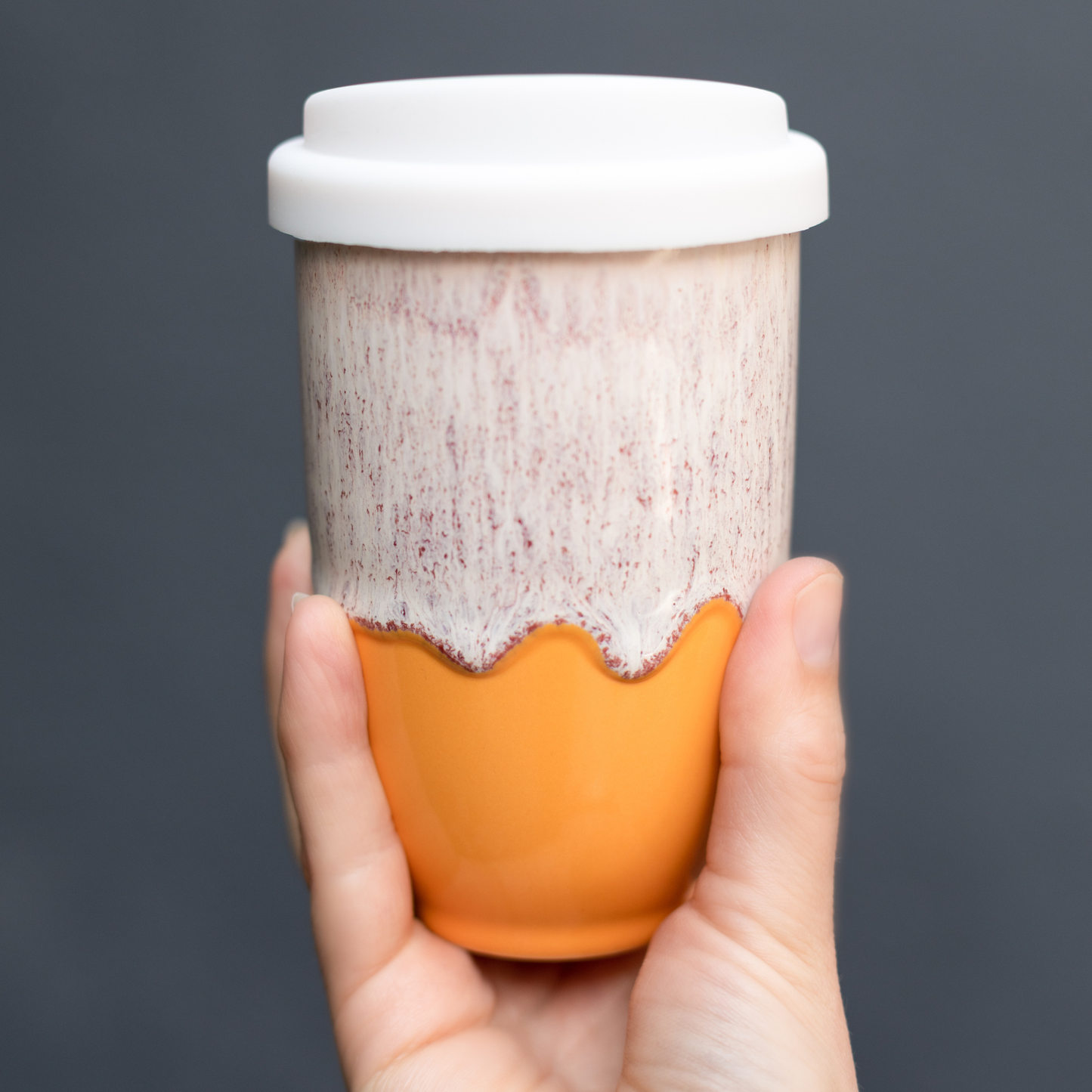Grapefruit 12oz Ceramic Travel Mug – Reusable & Stylish