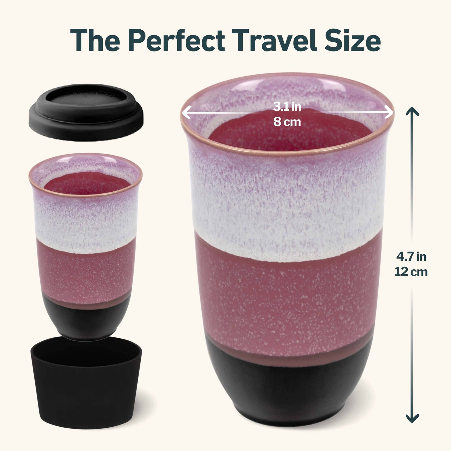 Eclipse 12oz Ceramic Travel Mug – (Includes Lid & Band)