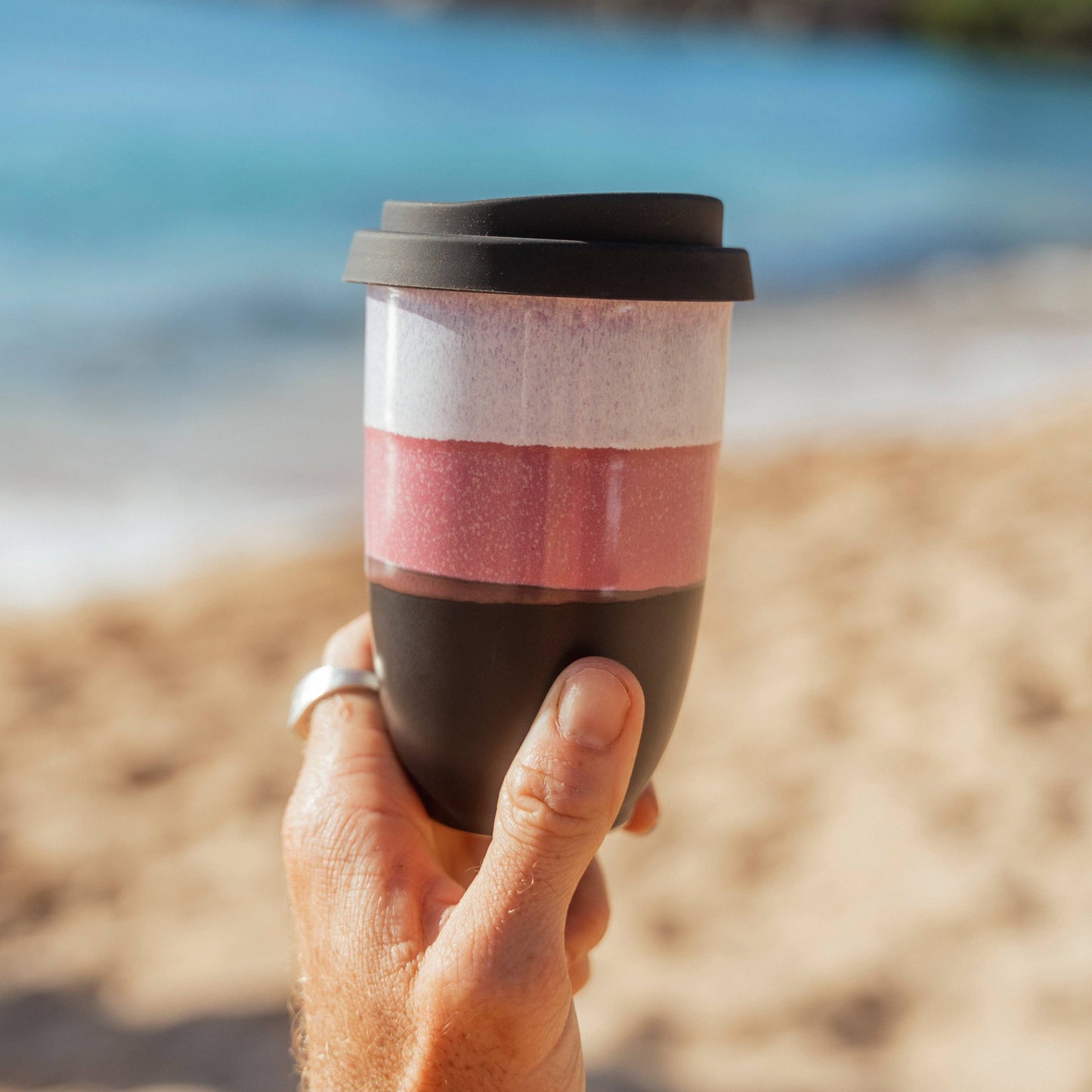 Eclipse 12oz Ceramic Travel Mug – (Includes Lid & Band)