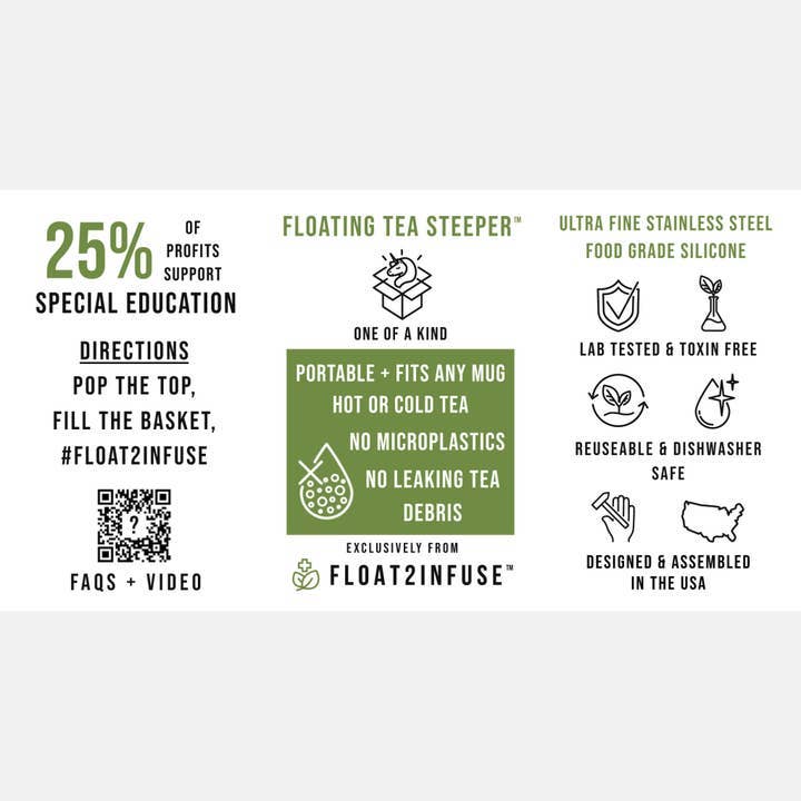 Bumble Bee | Floating Tea Steeper | Grey Base | Yellow