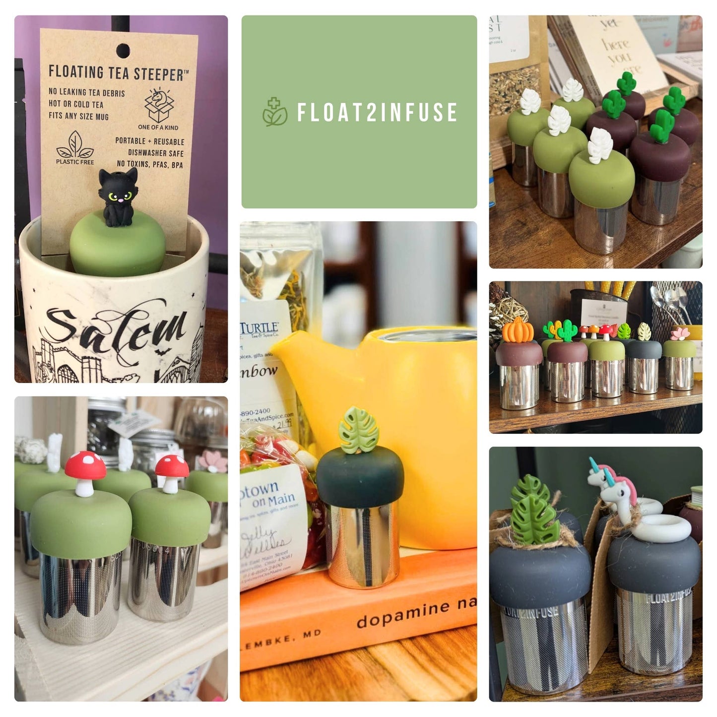 Bumble Bee | Floating Tea Steeper | Grey Base | Yellow