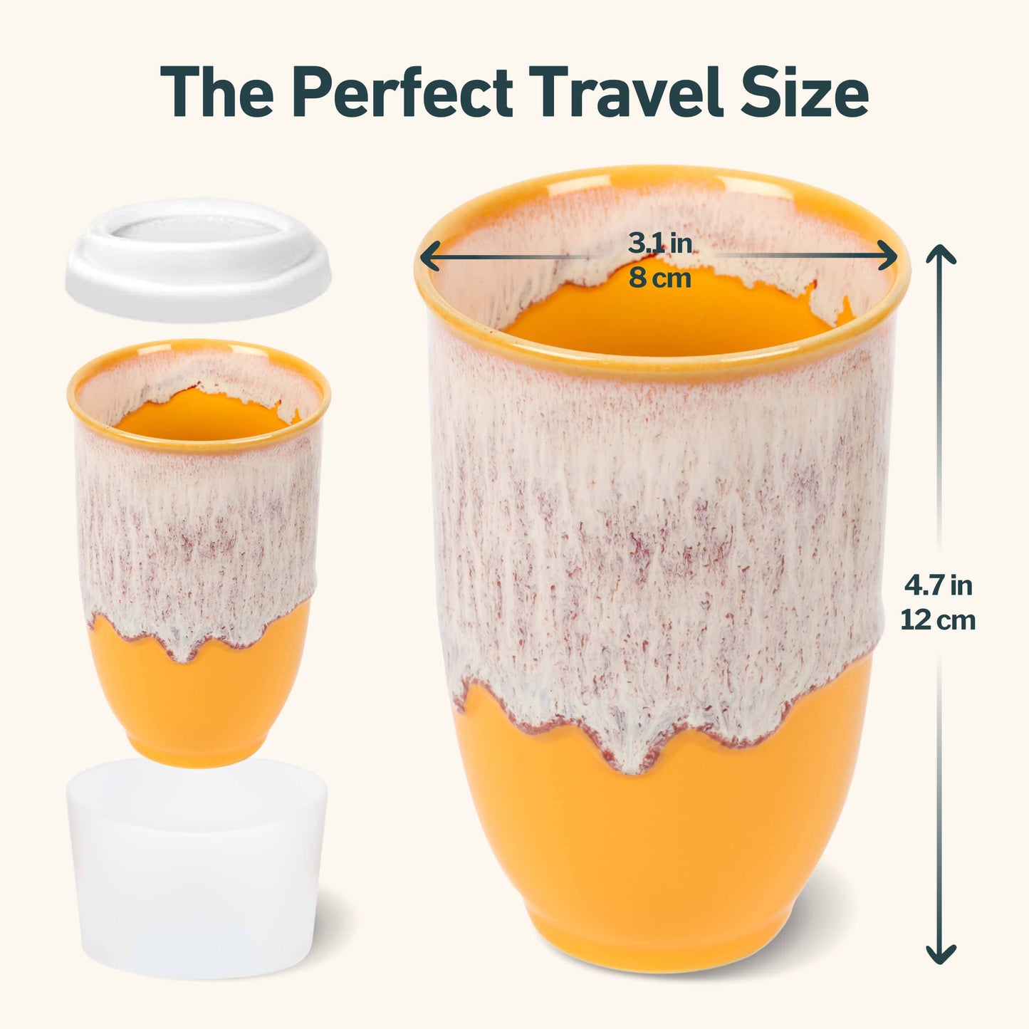 Grapefruit 12oz Ceramic Travel Mug – Reusable & Stylish