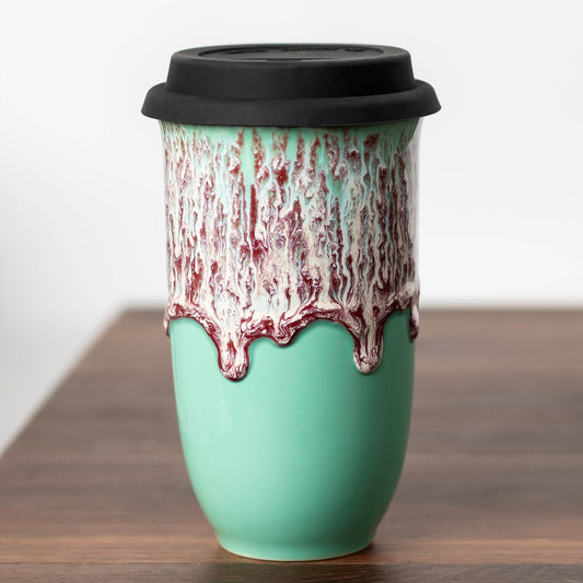 Nebula Ceramic Travel Mug – 16oz with Lid & Sleeve